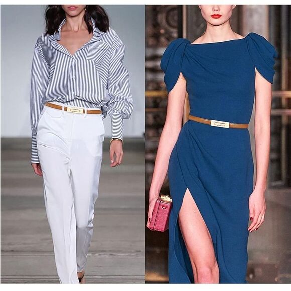 New Skinny Genuine Leather Belts 006 Womens Brown Thin Belt - Picture 4 of 8